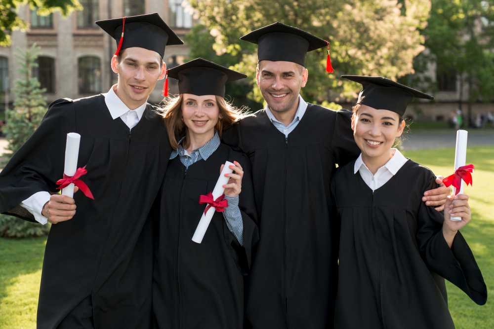 University students at graduation.